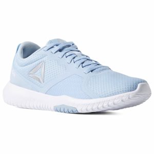 Reebok Flexagon Force Trainingsschuhe Damen - Blau/Silber/Blau - DE 431-LVZ